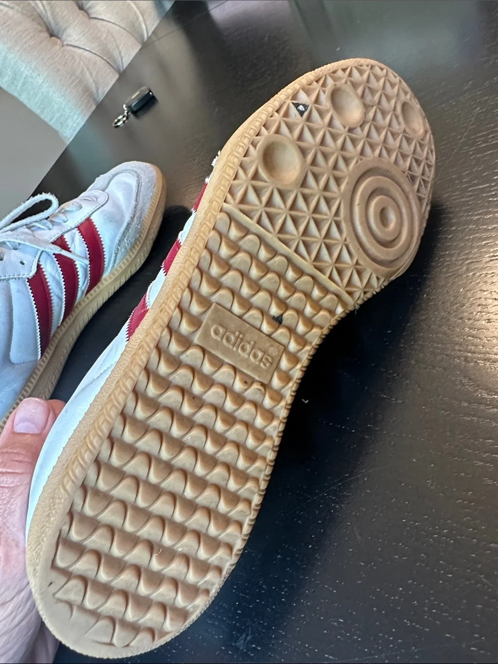 adidas Samba White and Red Low-Top Sneakers